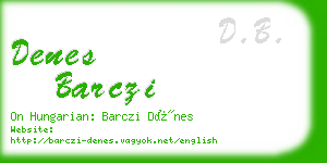 denes barczi business card